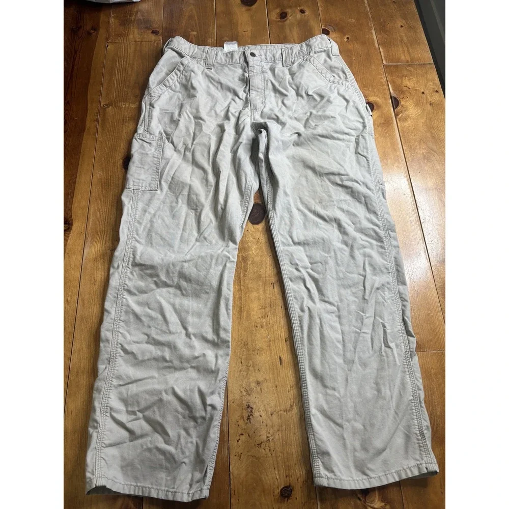 Carhartt Men's 38x32 Tan Dungaree Fit Work Utility Cargo Pants Cotton